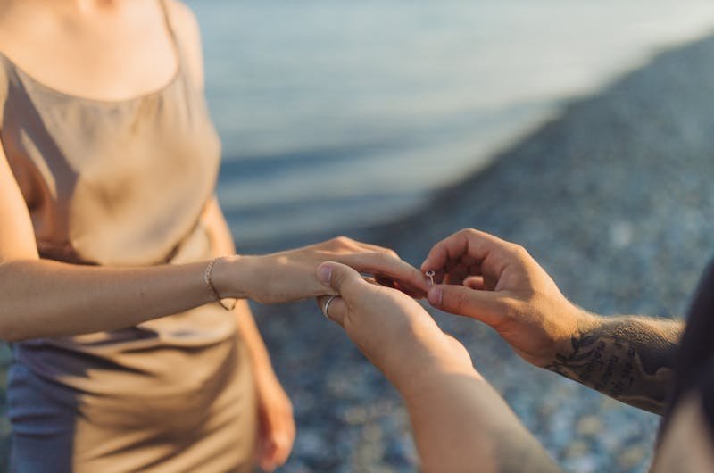 A couple getting engaged on National Proposal Day or National Engagement Day