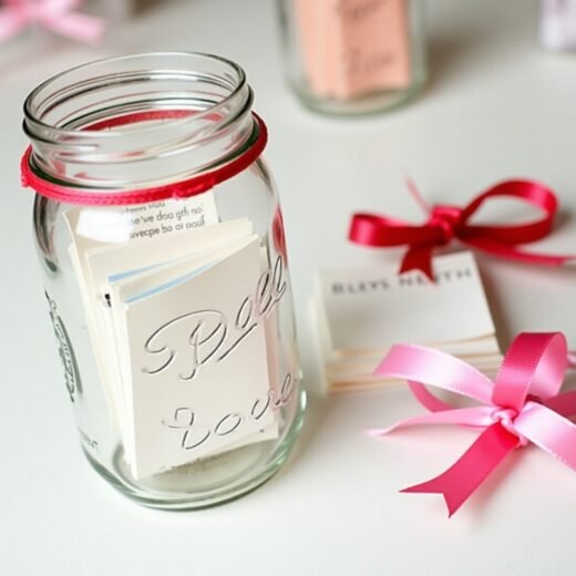 easy last minute Galentine’s Day decor DIY Mason Jar Love Notes