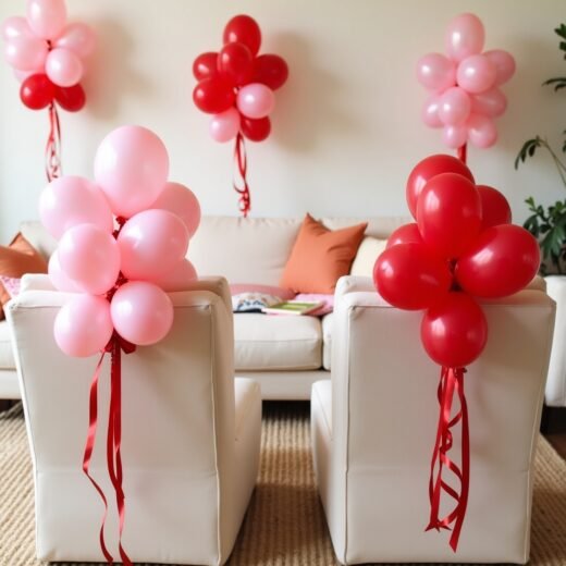 easy last minute Galentine’s Day decor idea balloon bouquets