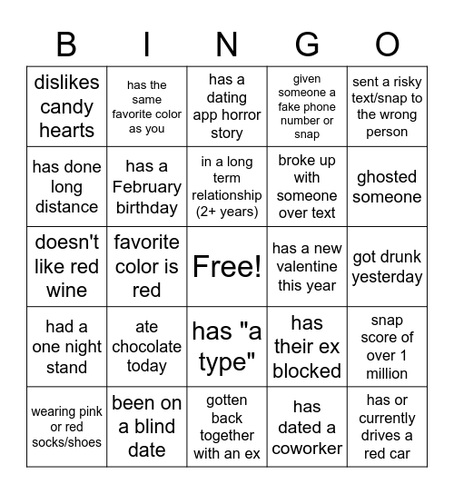 Easy last minute galentines day bingo game